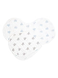 aden + anais white cotton muslin burpy bibs 2 pack, imported from the UK