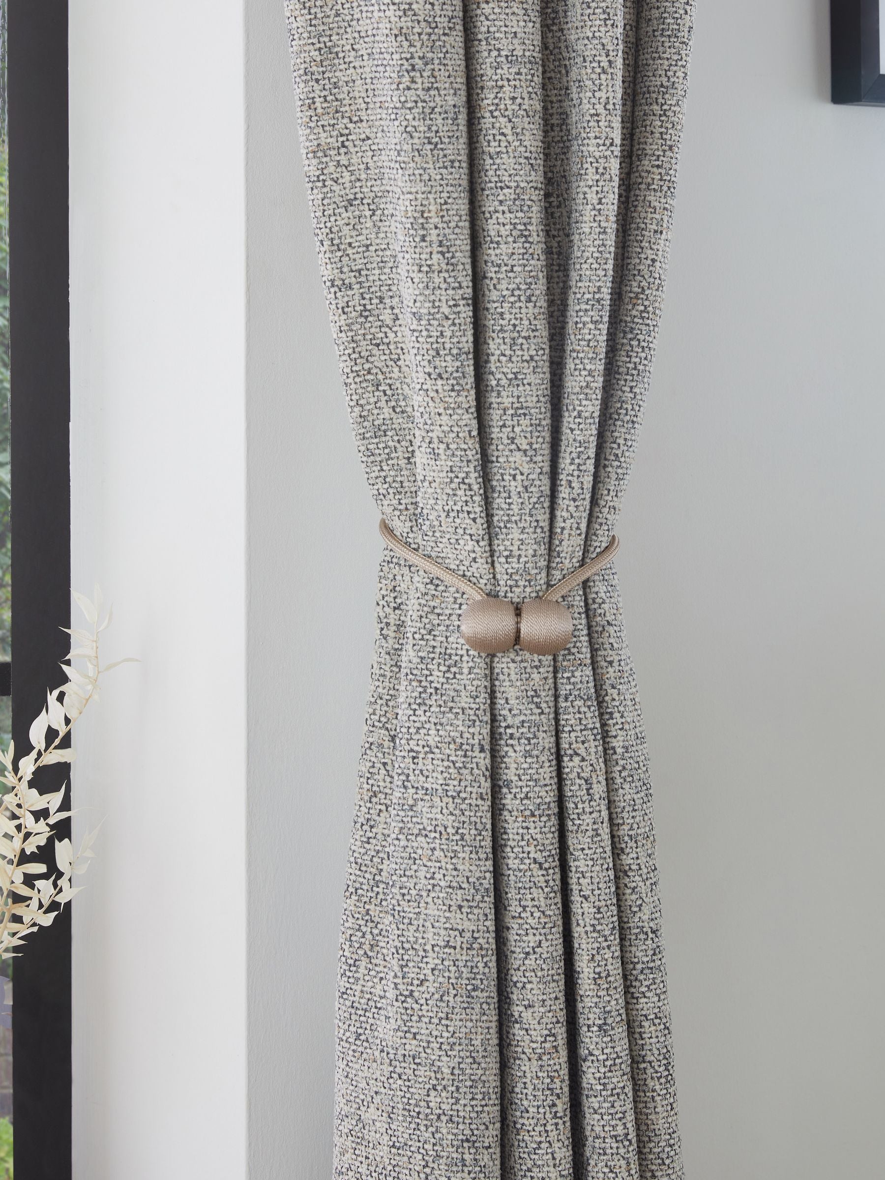 Champagne magnetic curtain tie backs set of 2 - British product