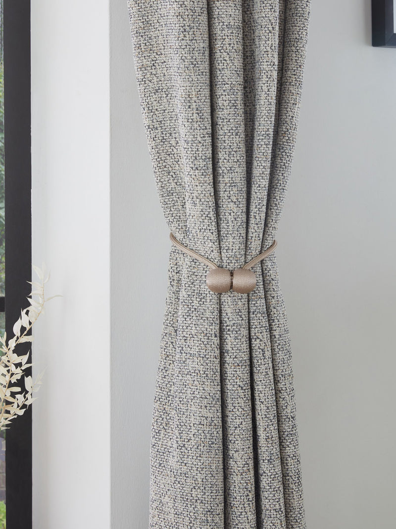 Champagne magnetic curtain tie backs set of 2 - British product