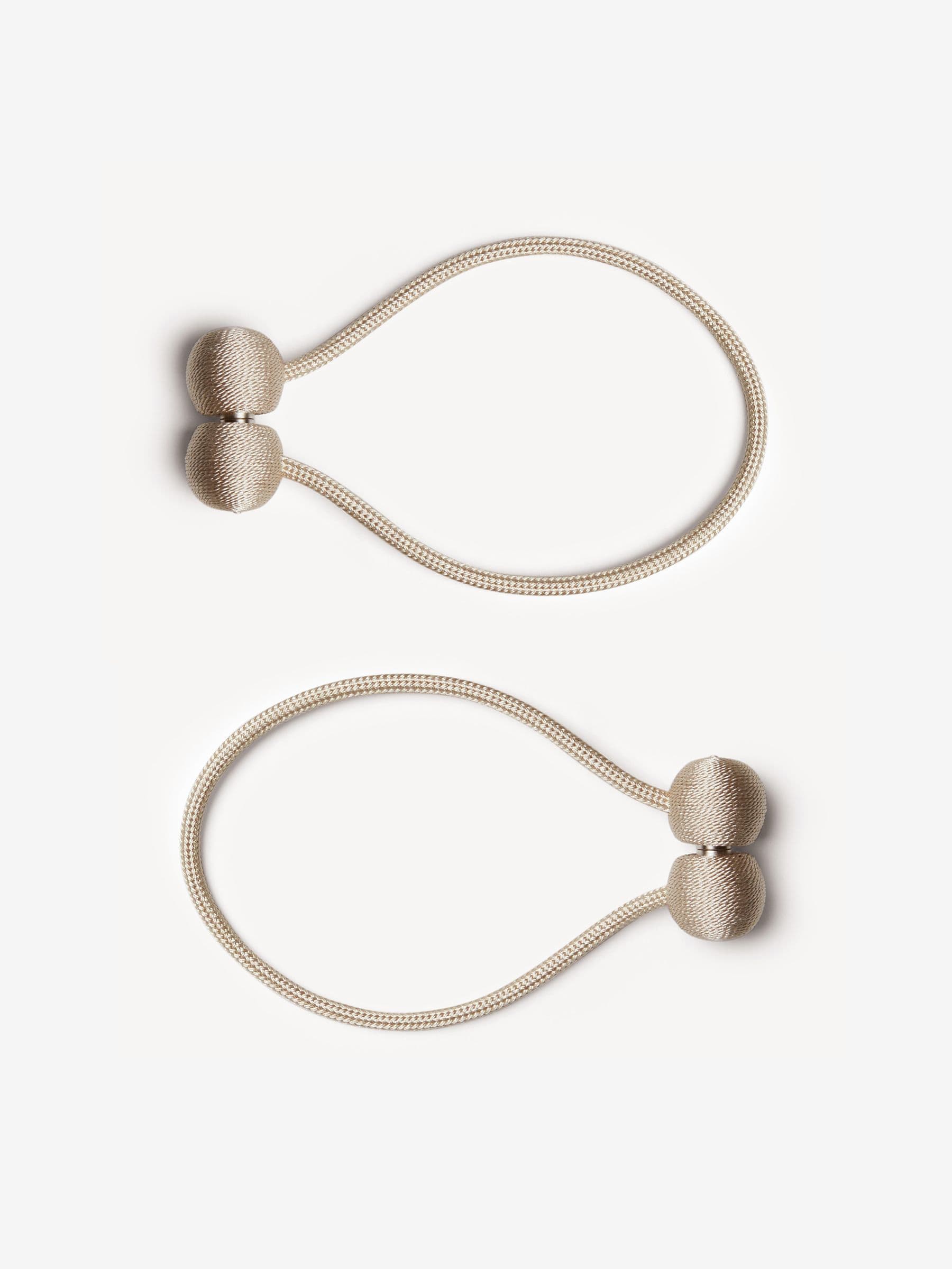 Champagne magnetic curtain tie backs set of 2 - British product