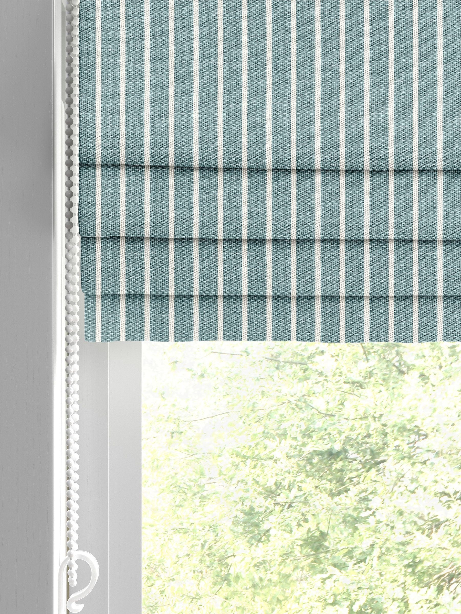 Franklin teal 100% cotton roman blind, imported from the UK