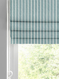 Franklin teal 100% cotton roman blind, imported from the UK
