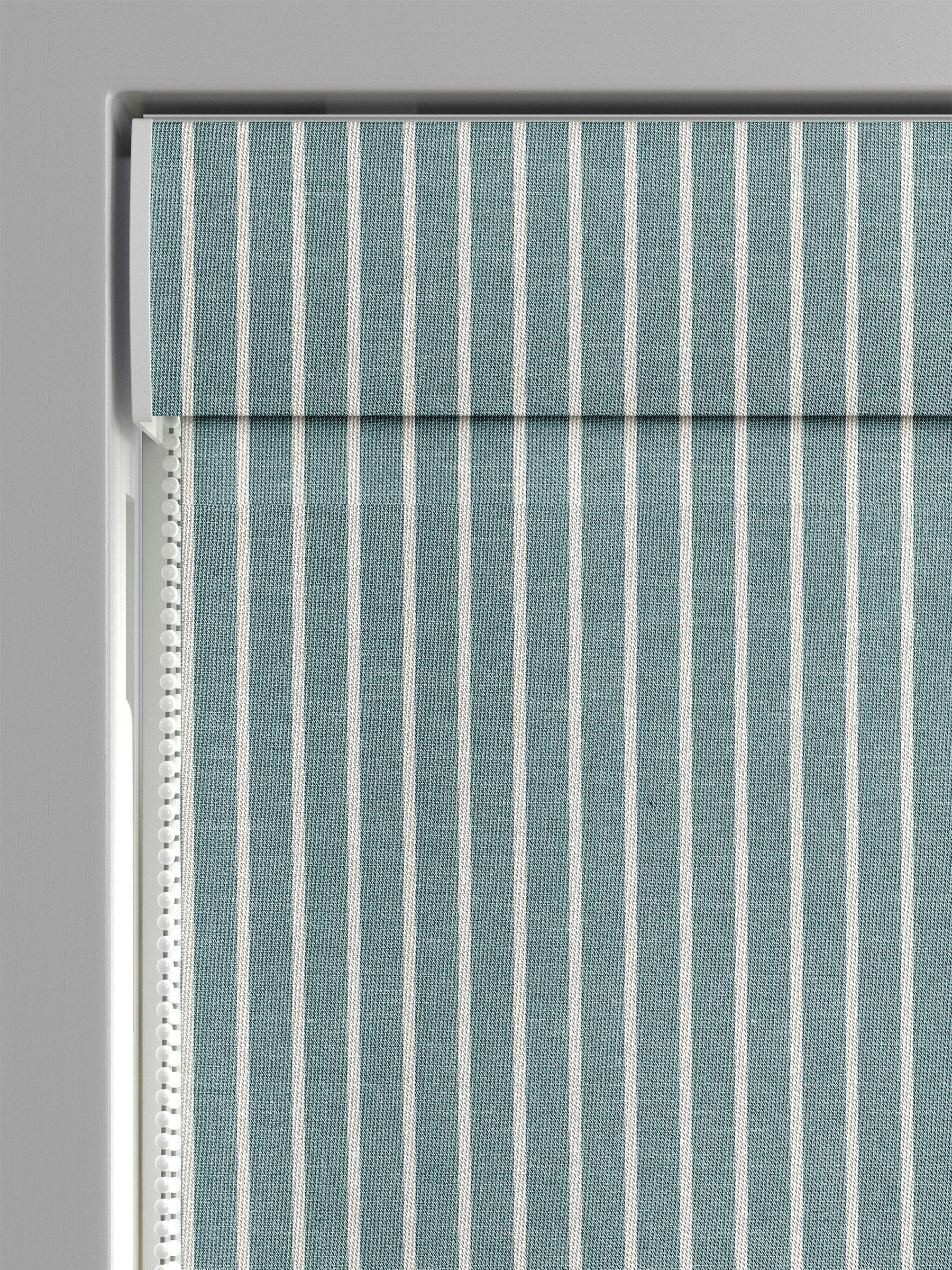Franklin teal 100% cotton roman blind, imported from the UK