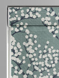 Blue Grove teal roman blind with white blossoms - British product
