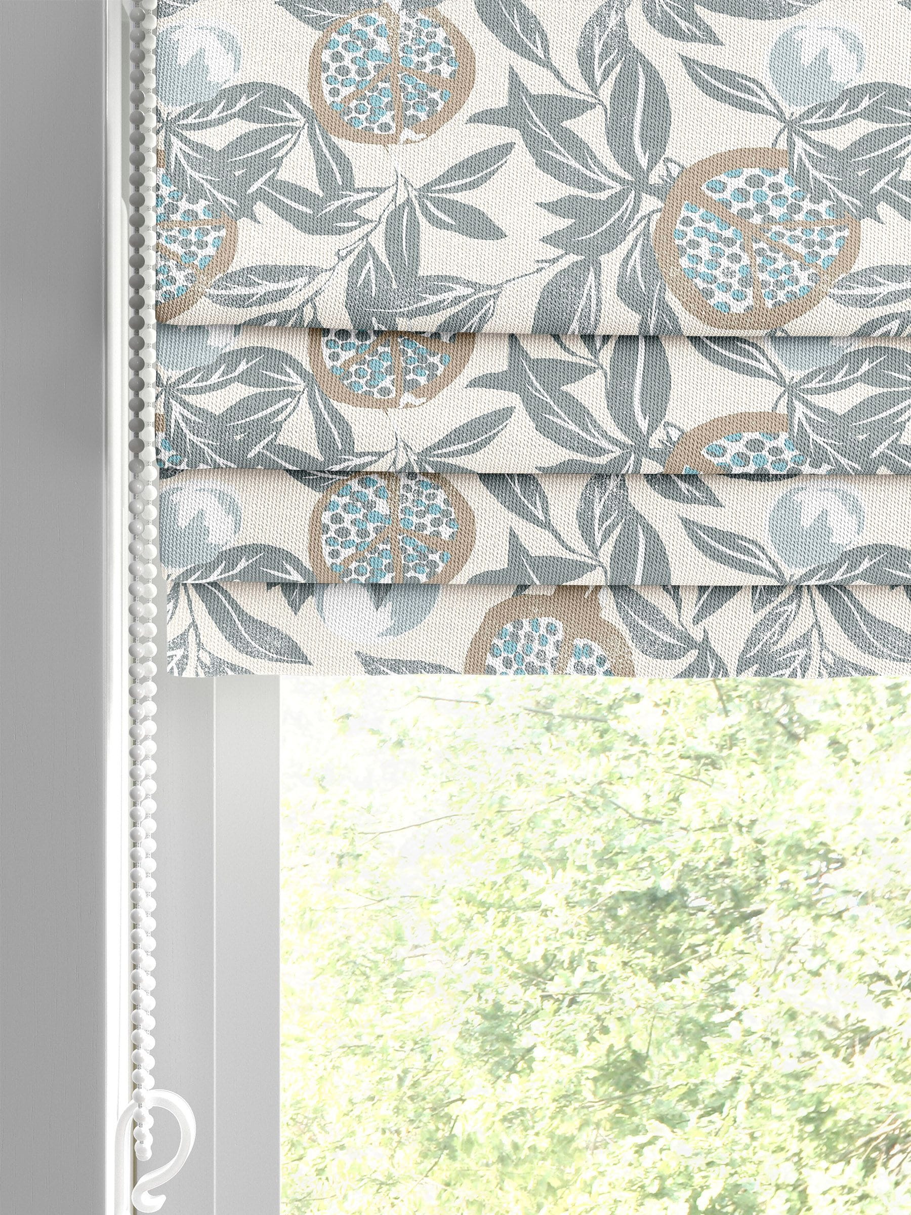 Green Halo roman blind fruit leaves print 100% cotton (British brand)