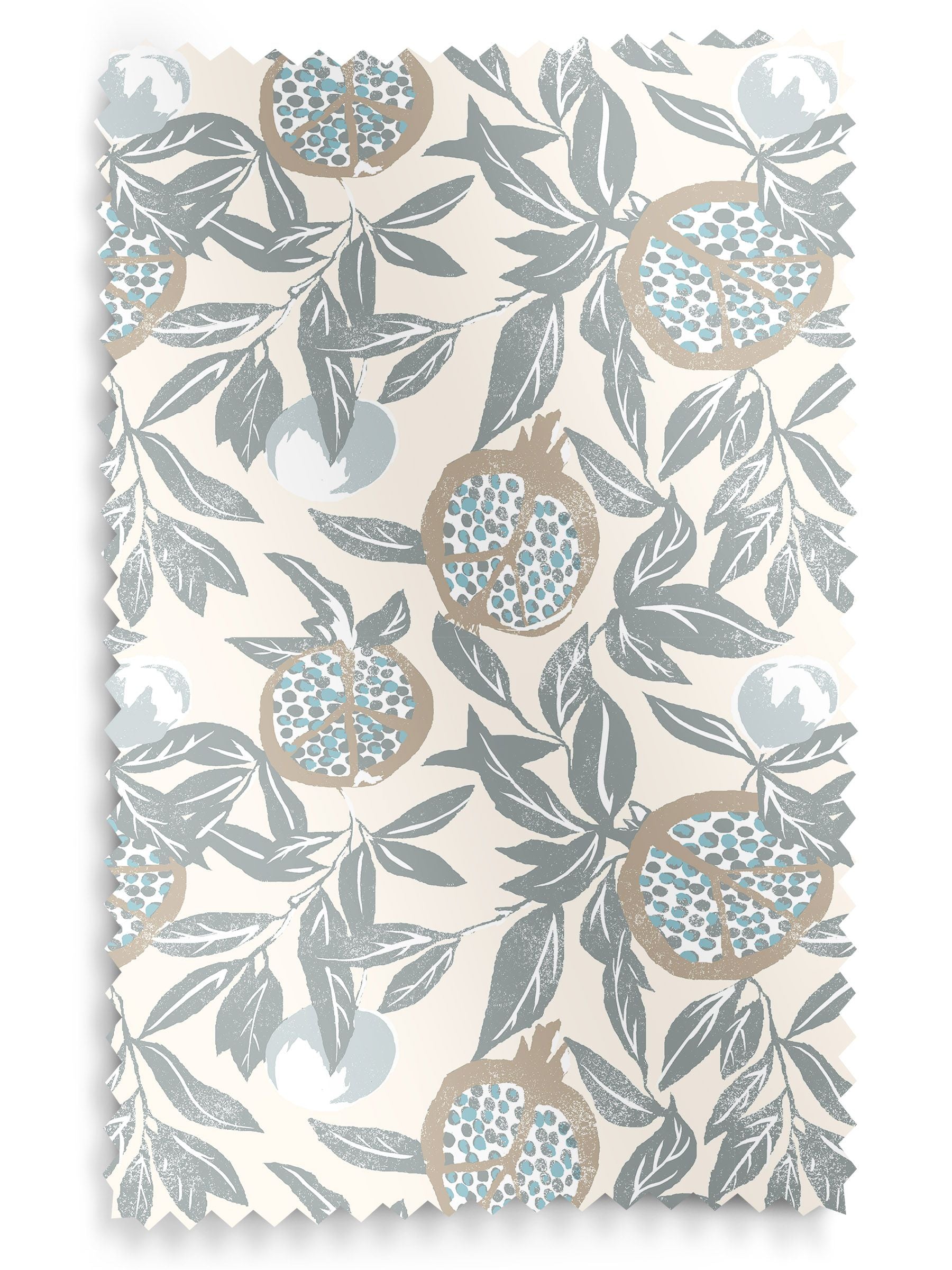 Green Halo roman blind fruit leaves print 100% cotton (British brand)