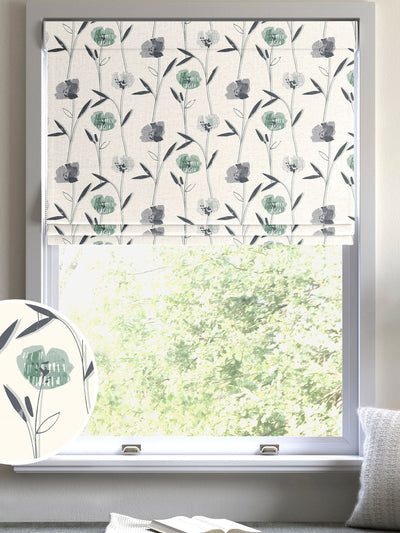 Next Green Hetty Made to Measure Roman Blind - 100% Cotton- Buy online at McGrocer