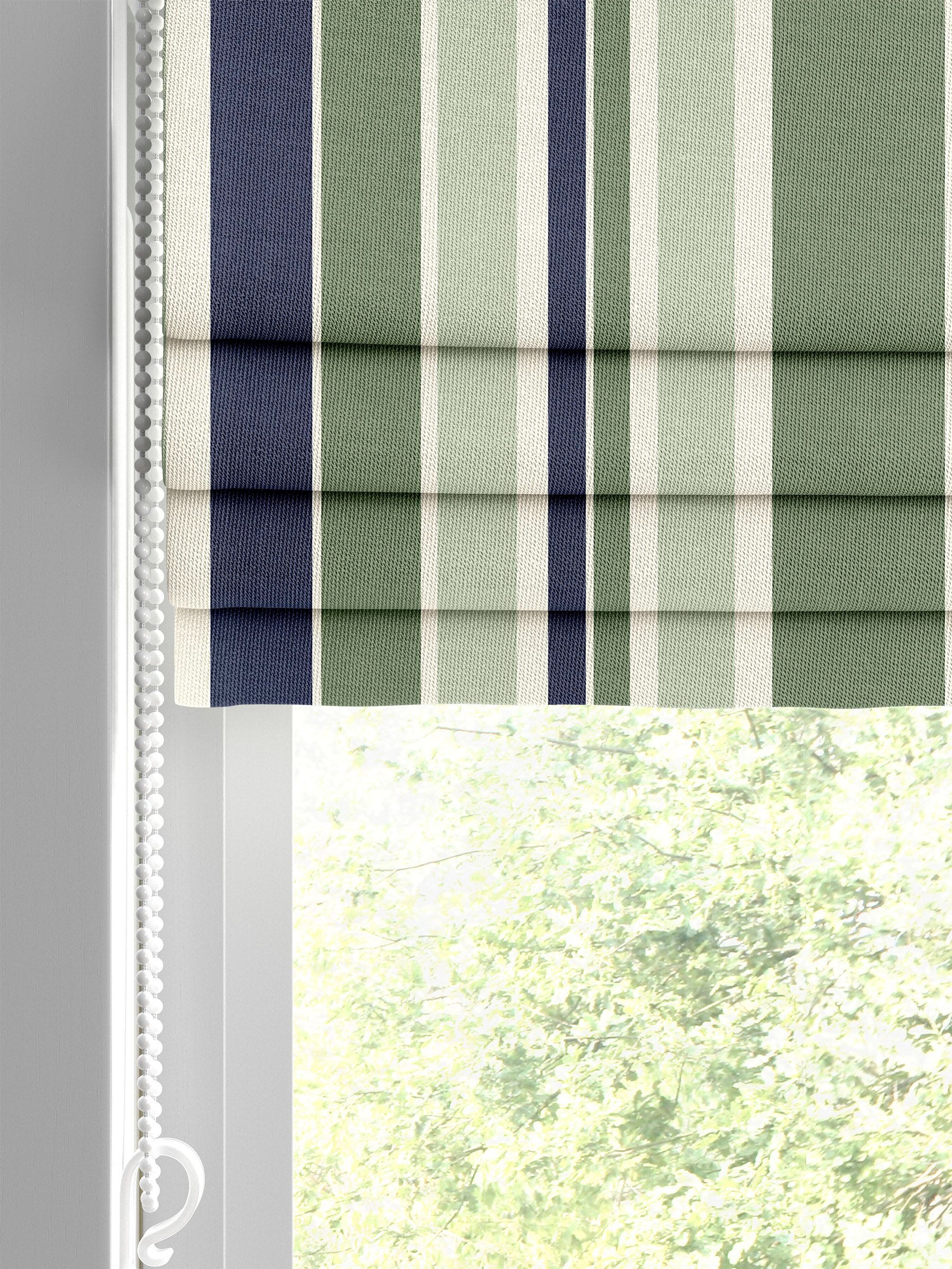Green Huddson roman blind made to measure cotton - British product