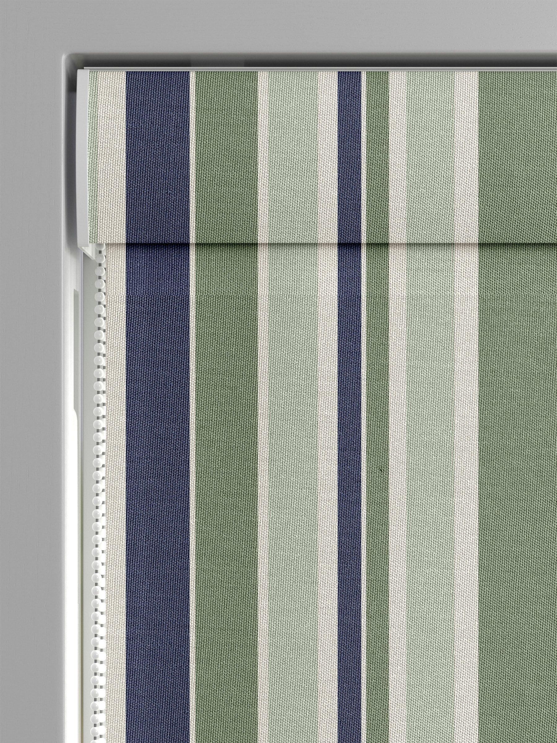 Green Huddson roman blind made to measure cotton - British product