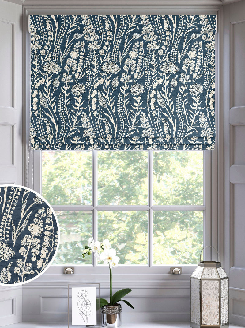 Jarrod Blue Roman blind, imported from the UK