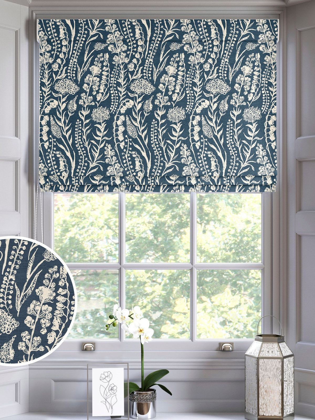 Jarrod Blue Roman blind, imported from the UK