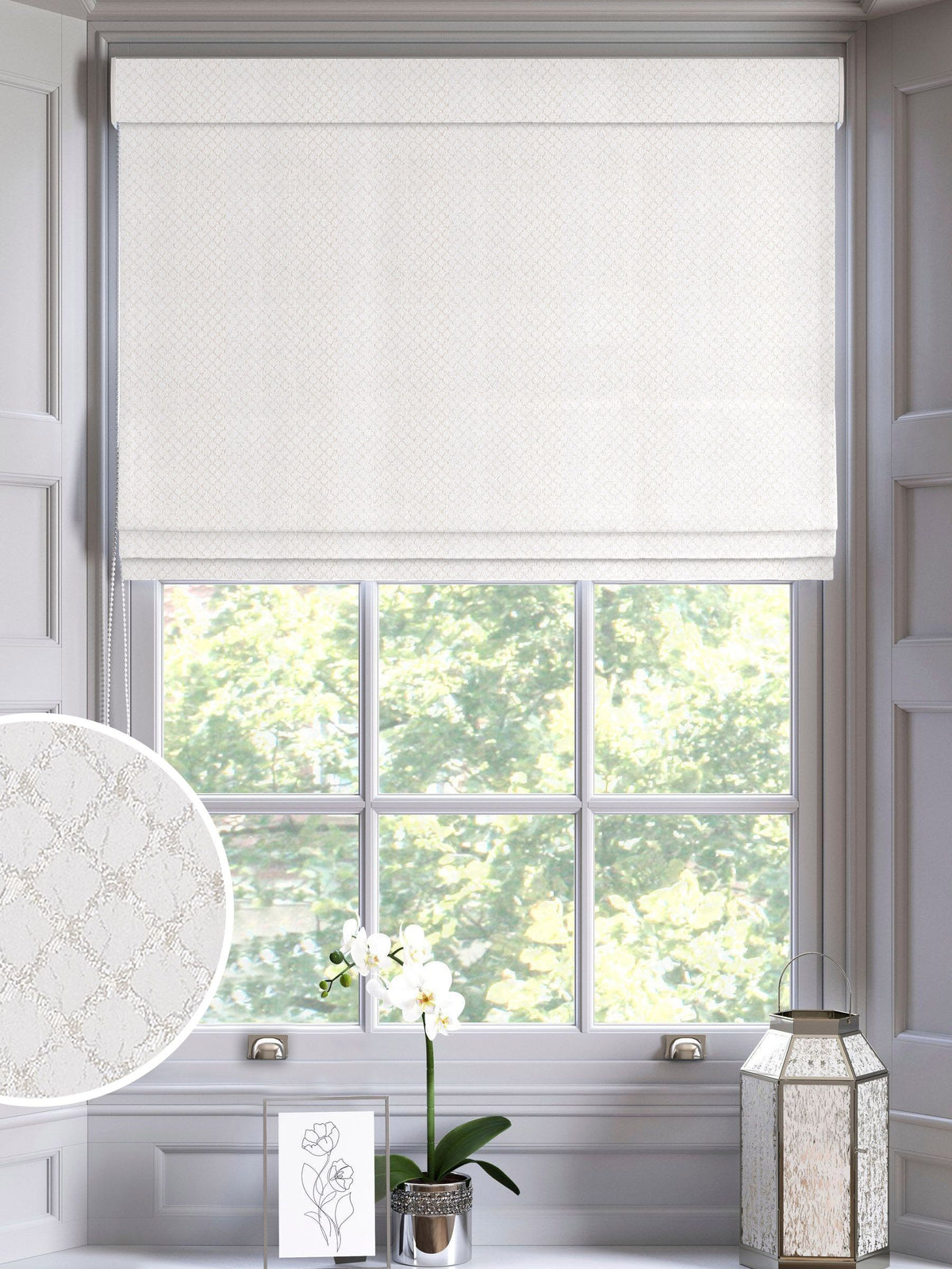 Cream Kyoto made to measure Roman blind - British product