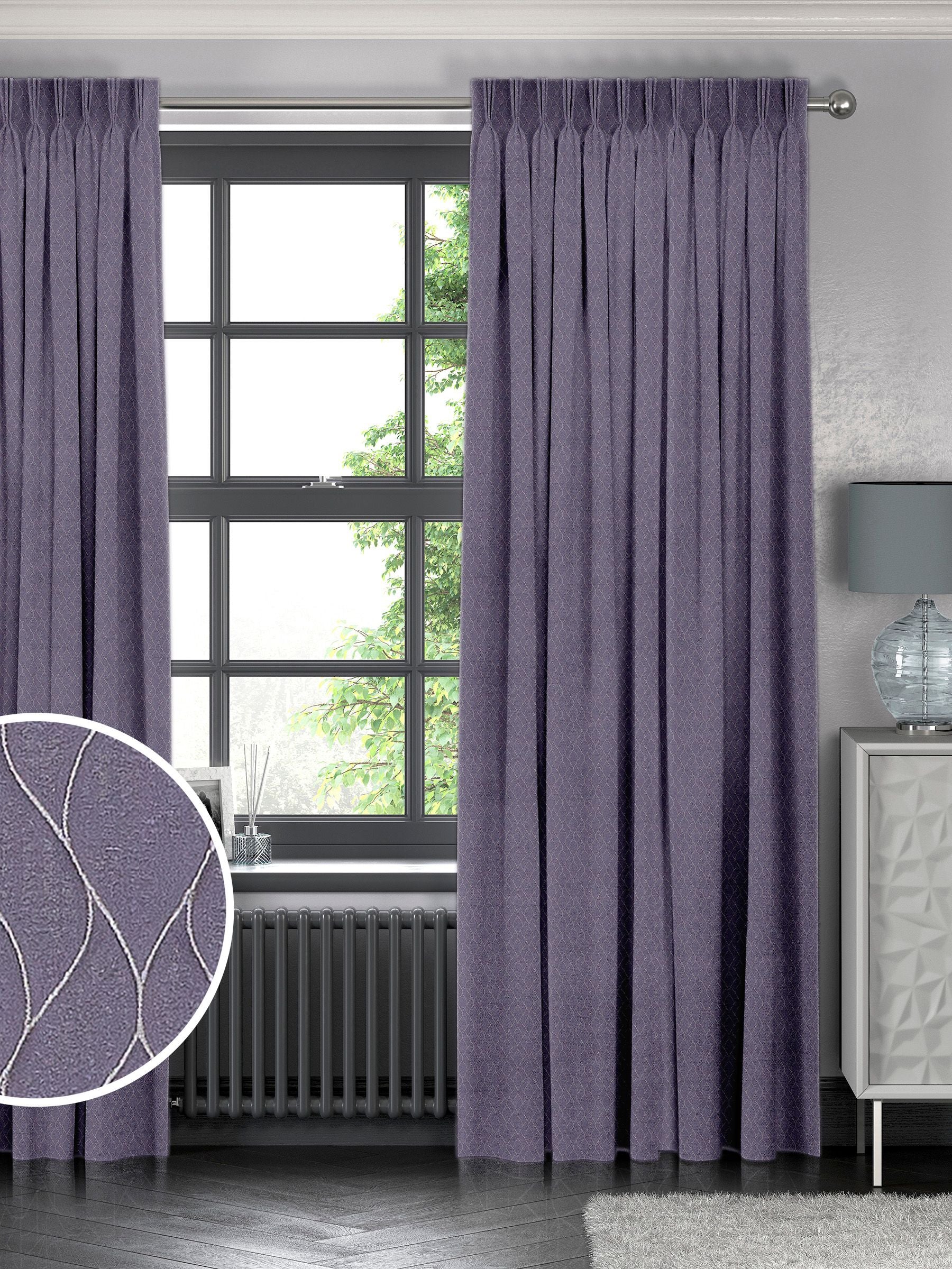 Iris Purple Molton made to measure curtains, UK version