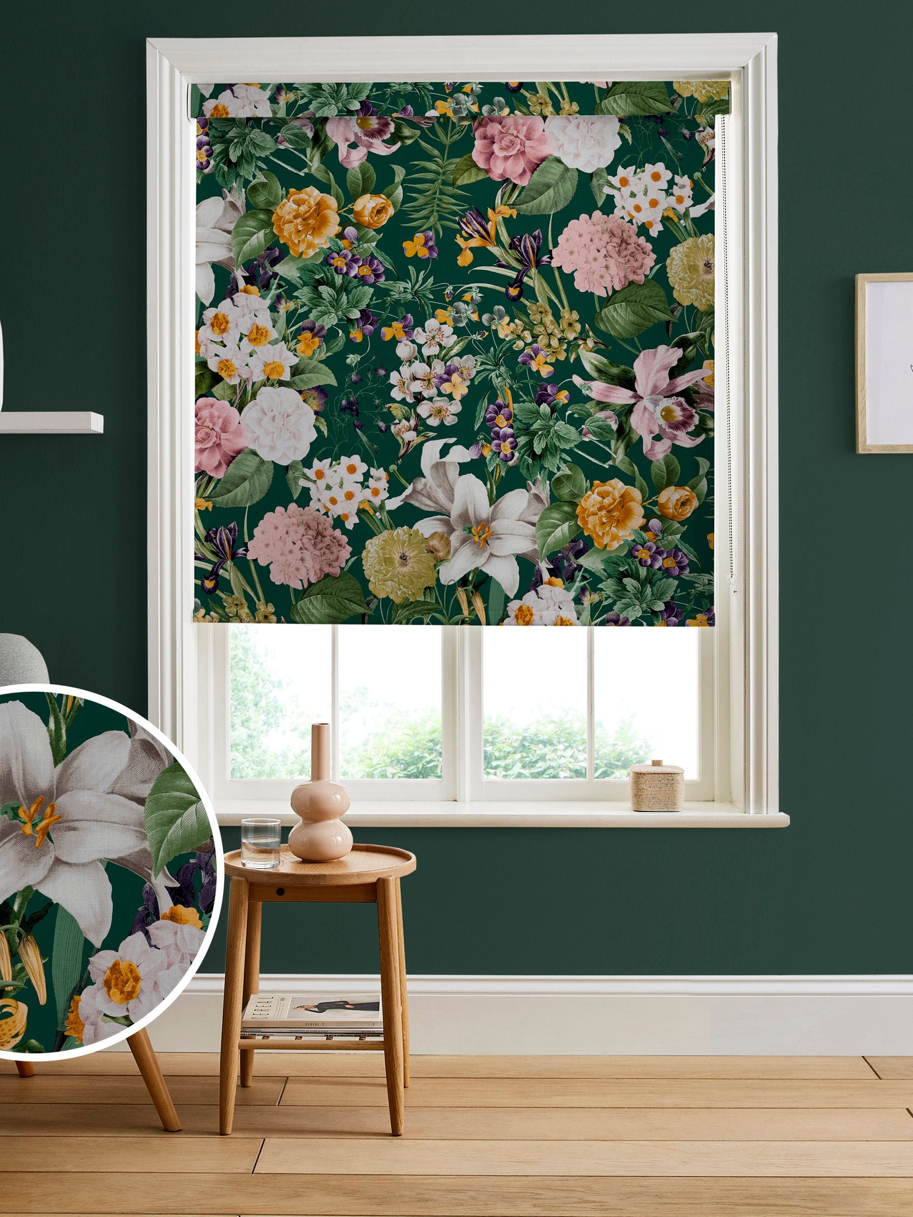 Graham & Brown Glasshouse Emerald Green roller blind, UK version