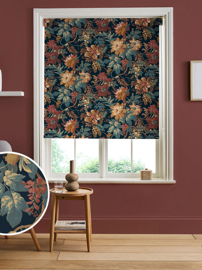 Next Graham & Brown Florenzia Dusk Blue Made to Measure Roller Blind- Buy online at McGrocer