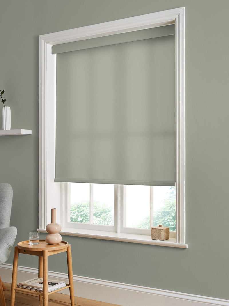 Graham & Brown Whirl roller blind in sage green, UK version