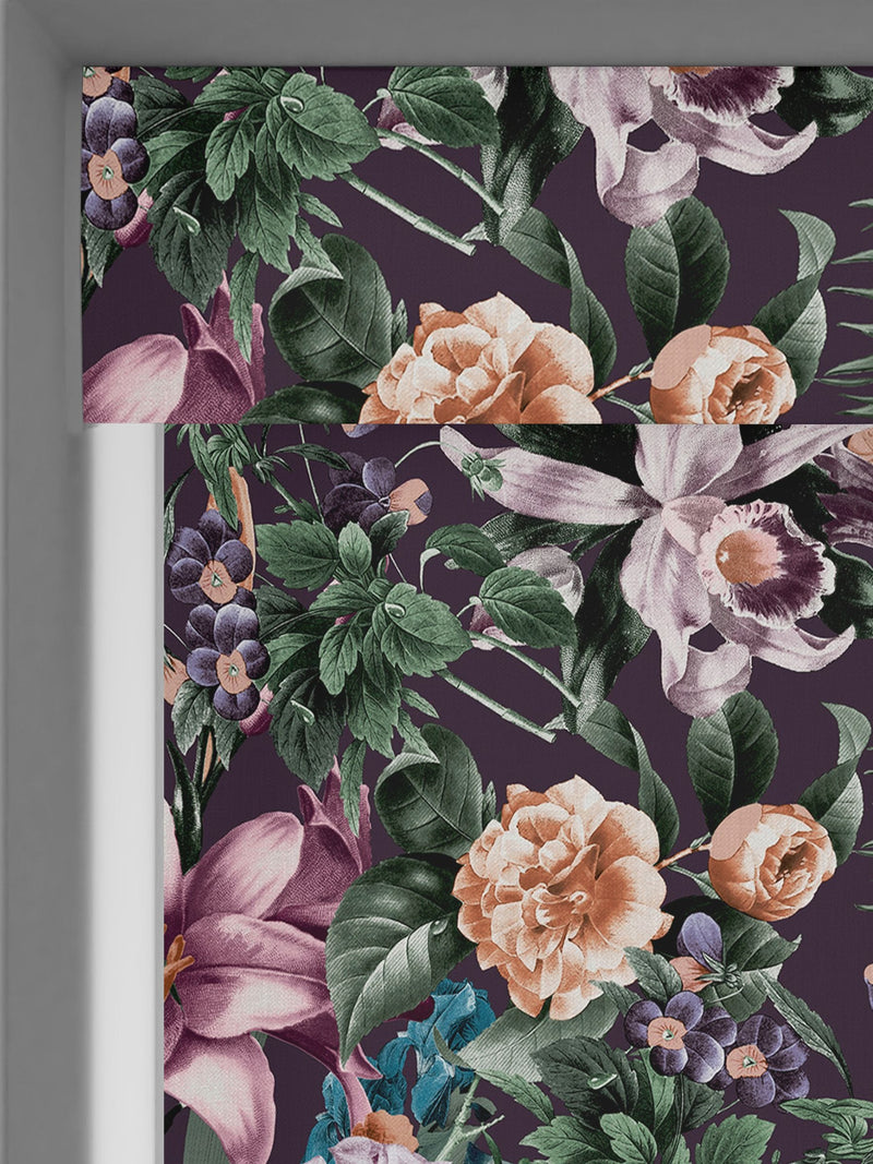 Graham & Brown Amethyst Purple Glasshouse roller blind, imported from the UK