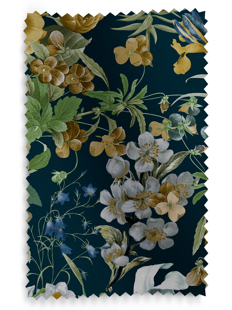 Graham & Brown Blue Glasshouse Flora roman blind, UK version