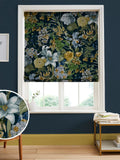 Graham & Brown Blue Glasshouse Flora roman blind, UK version