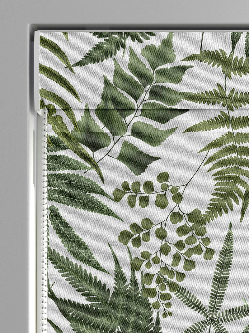 Graham & Brown Midsummer Fern cotton roman blind, imported from the UK