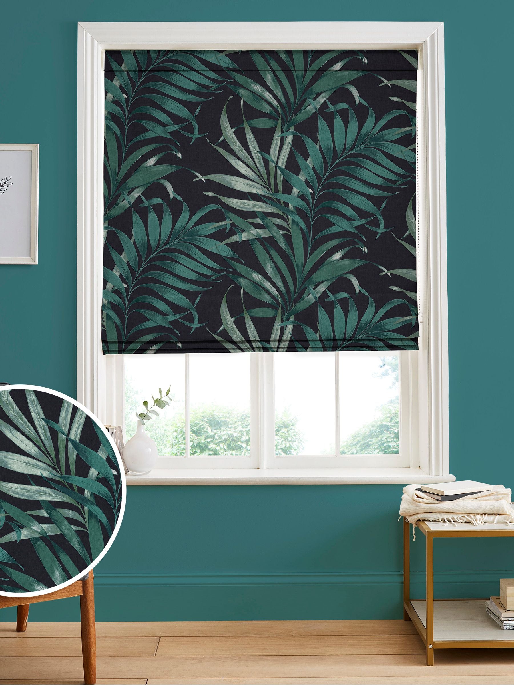 Graham & Brown midnight navy roman blind made to measure, imported from the UK