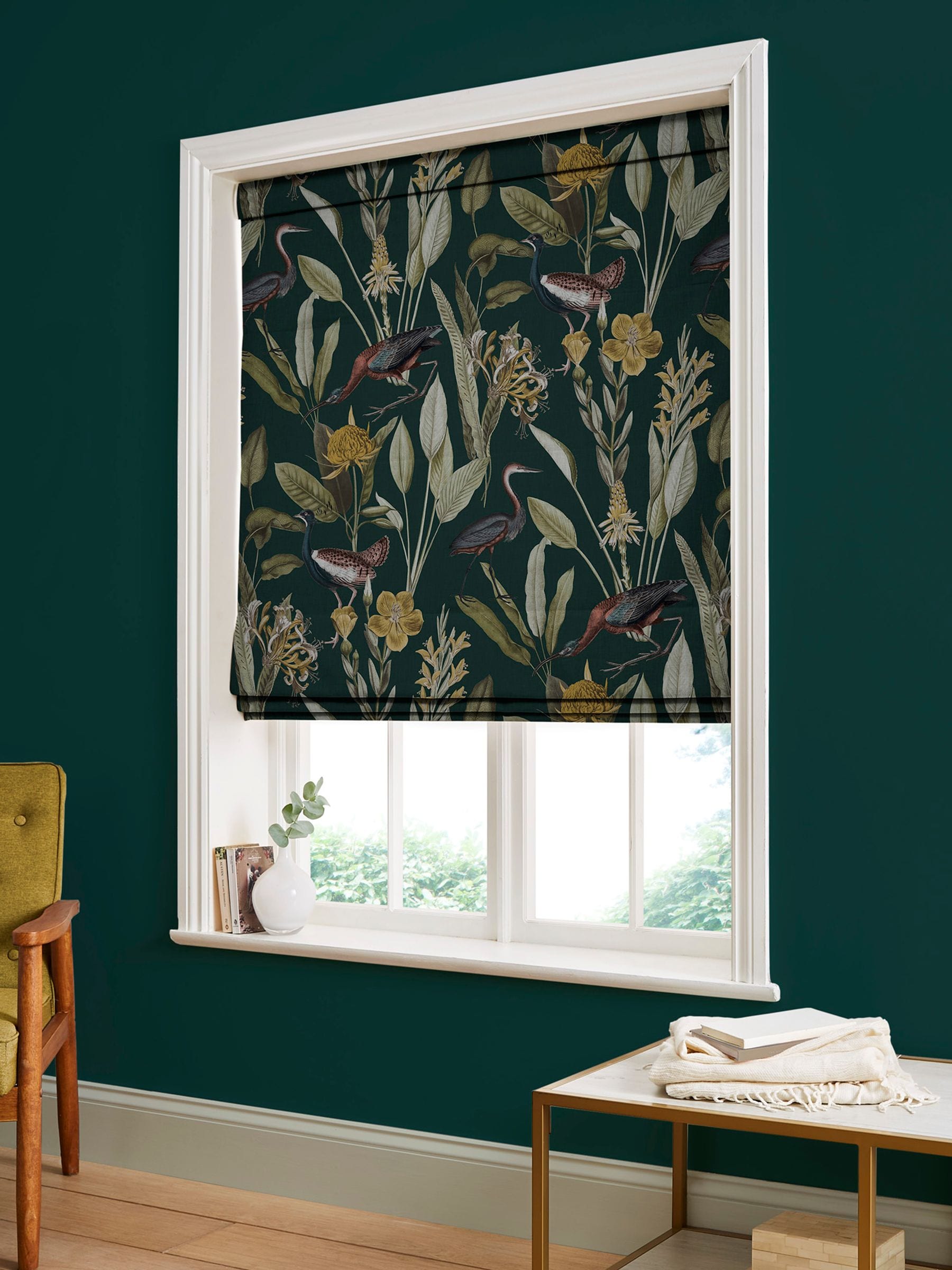 Graham & Brown Green Glasshouse roman blind made to measure - British product