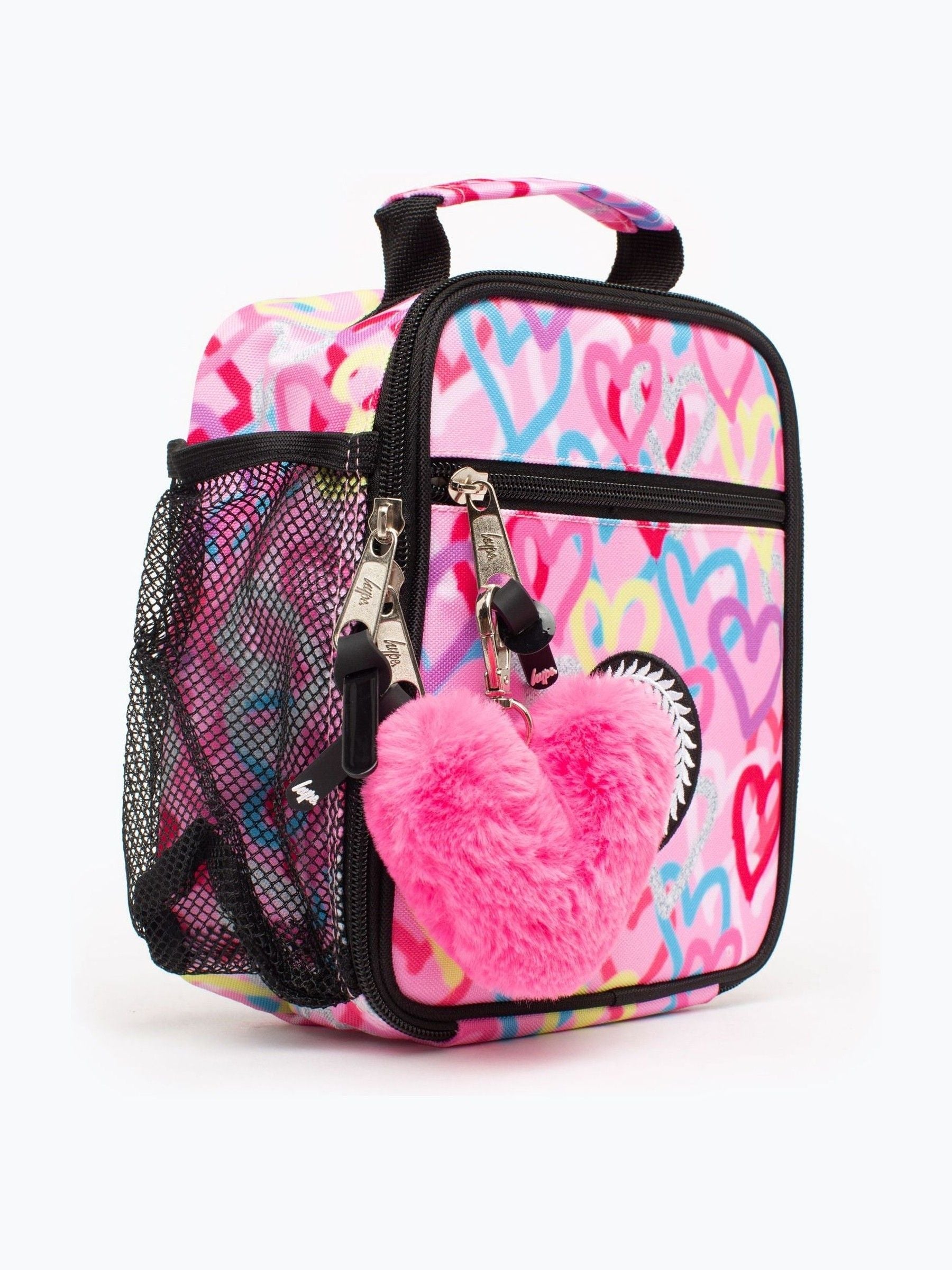 Hype pink graffiti hearts lunch box - British product