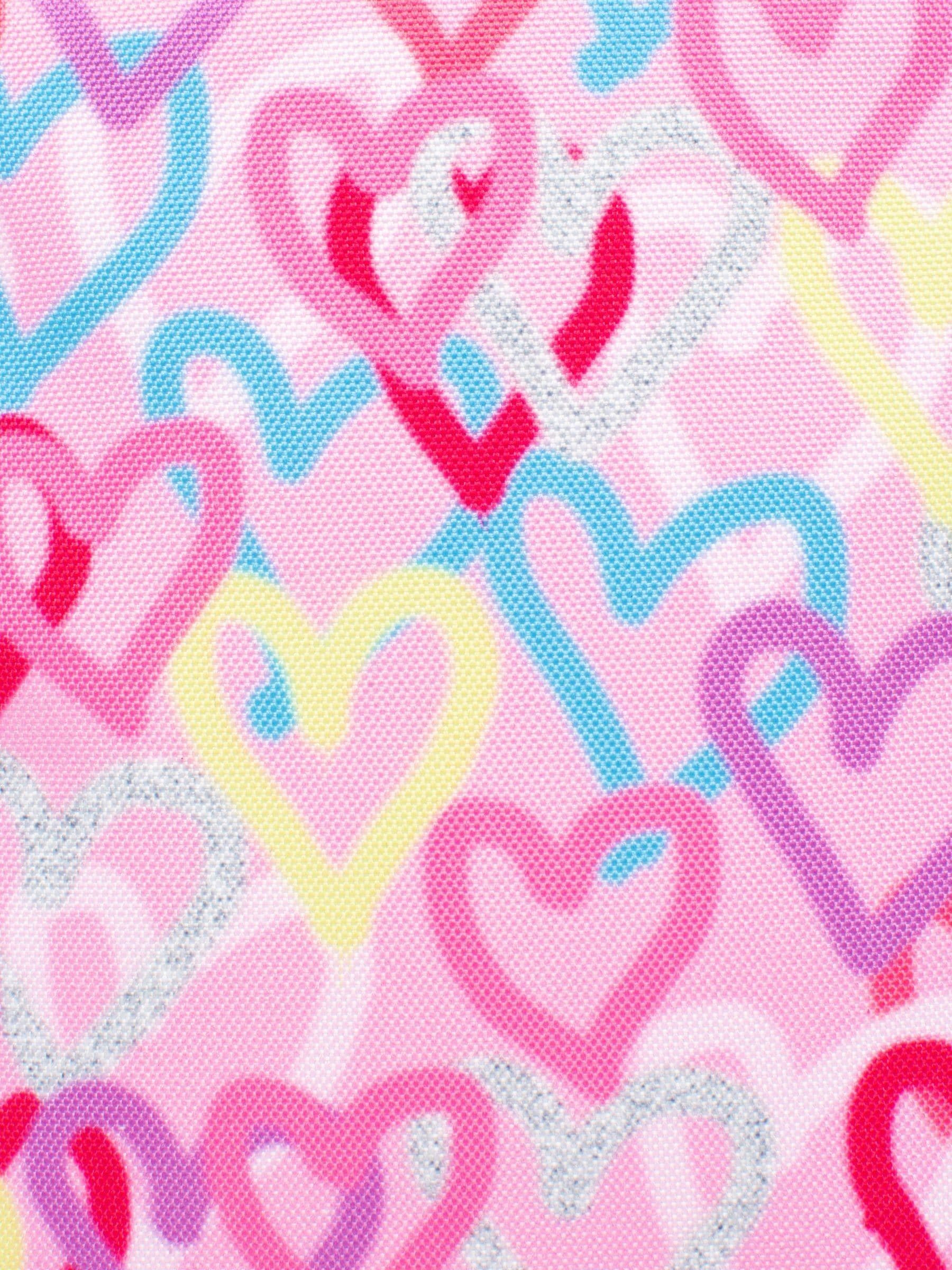 Hype pink graffiti hearts lunch box - British product