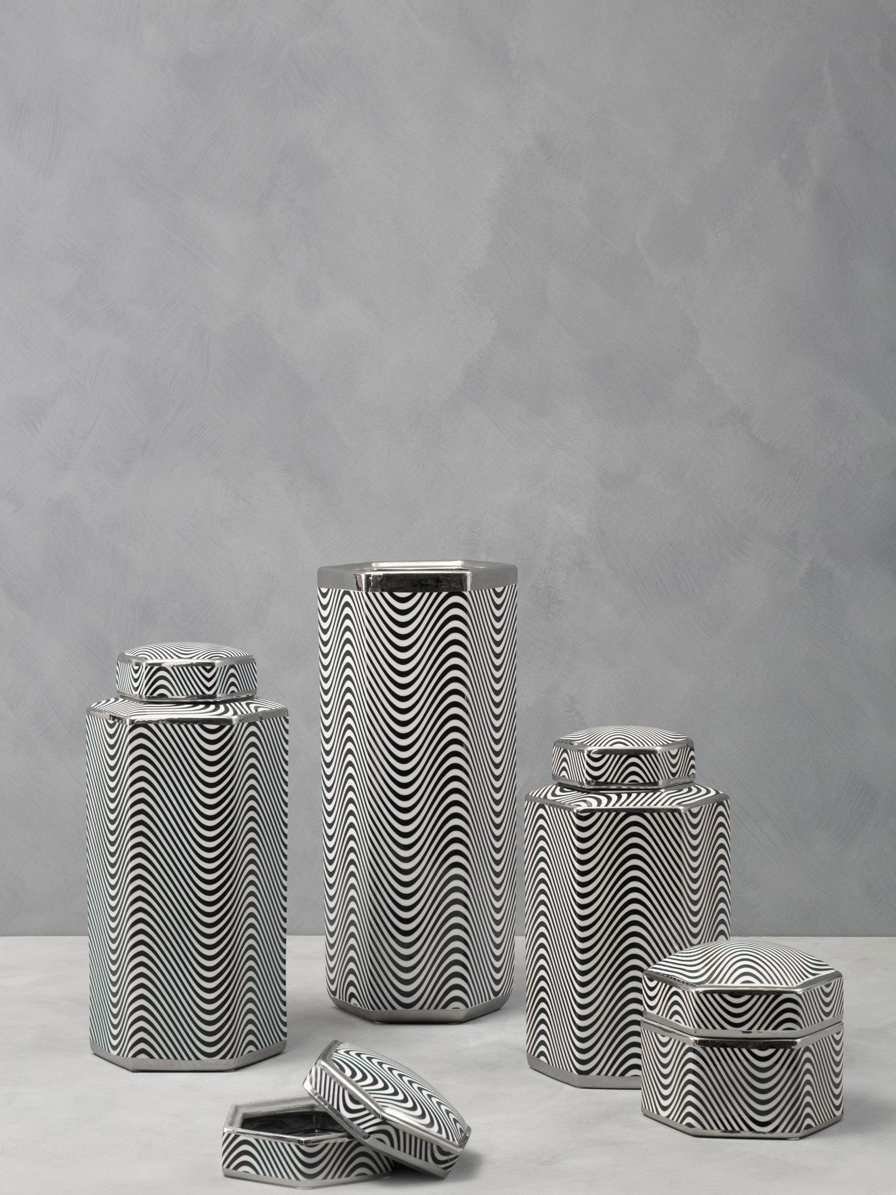 Fifty Five South grey hexagon ceramic umbrella stand 45cm - British product