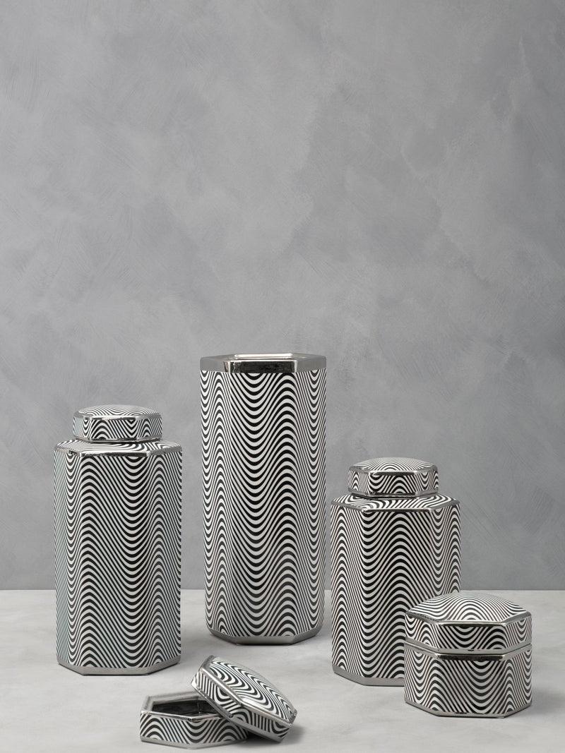Fifty Five South grey hexagon ceramic umbrella stand 45cm - British product