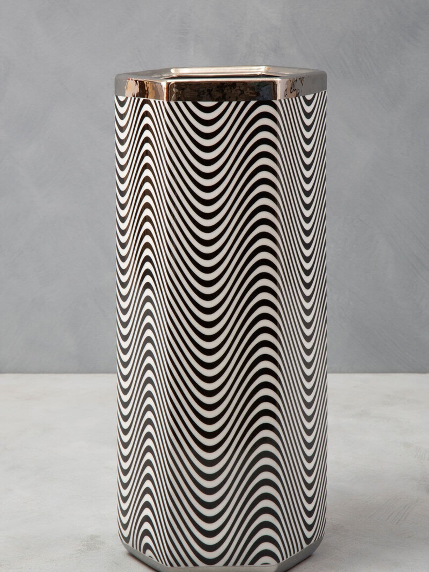 Fifty Five South grey hexagon ceramic umbrella stand 45cm - British product
