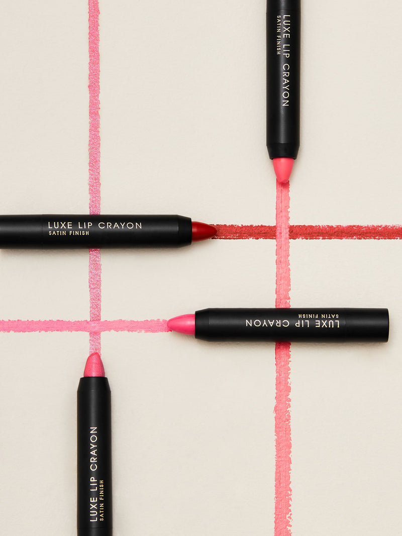 Set of 4 luxe lip crayons in assorted shades (British brand)