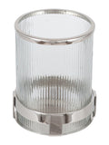 Metal and textured glass hurricane candle holder 21cm, imported from the UK