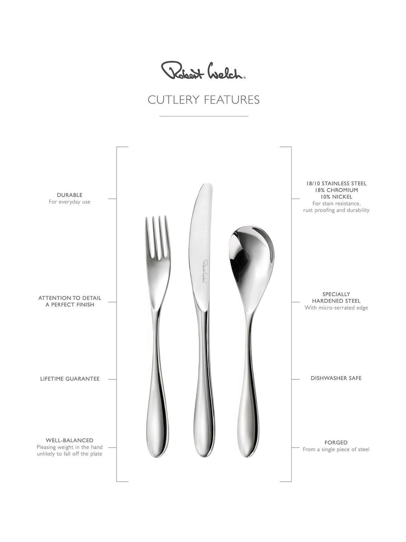 Robert Welch Bourton Silver cutlery set 42pc, imported from the UK