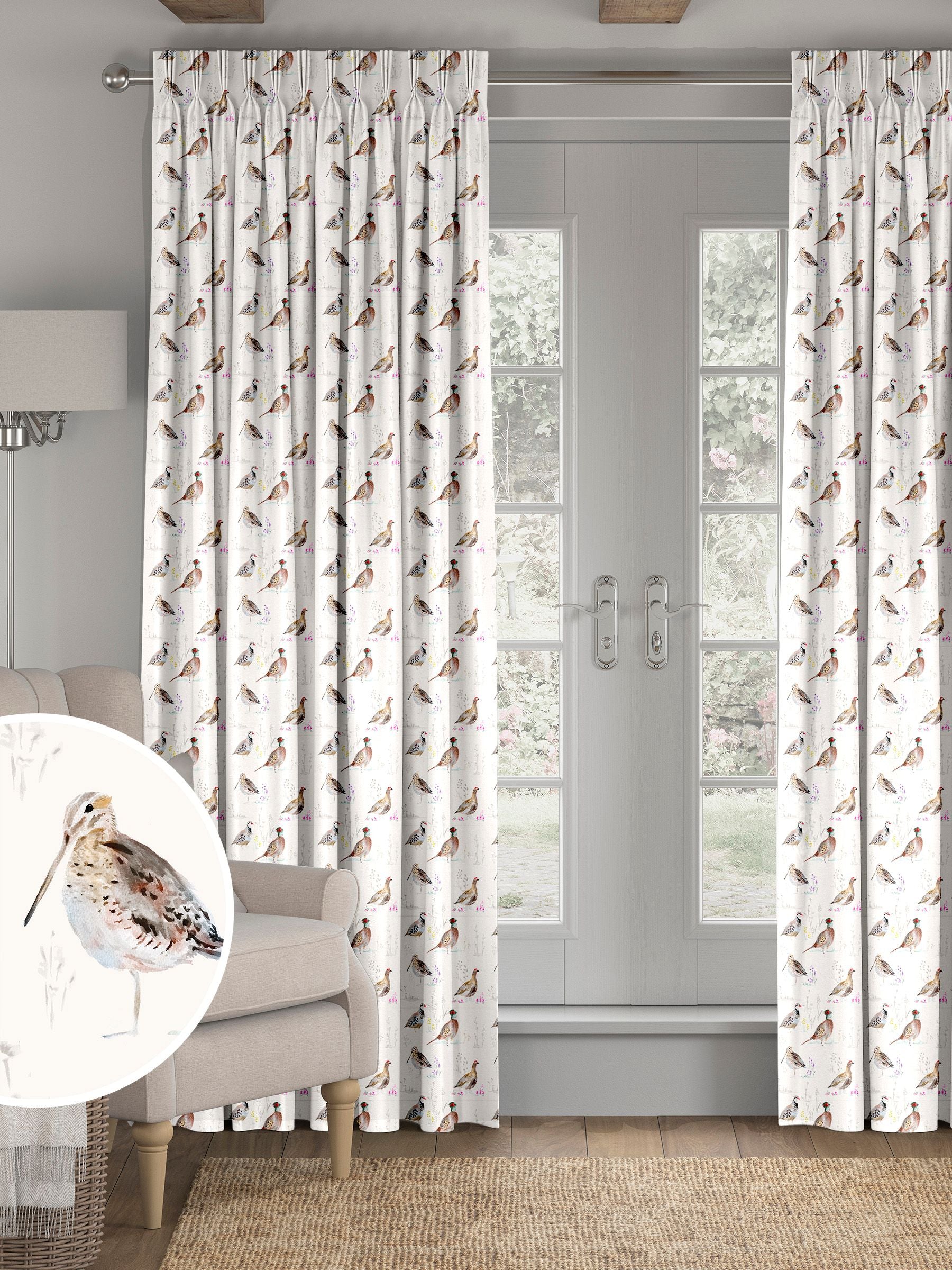 Next bird print made to measure curtains, UK version