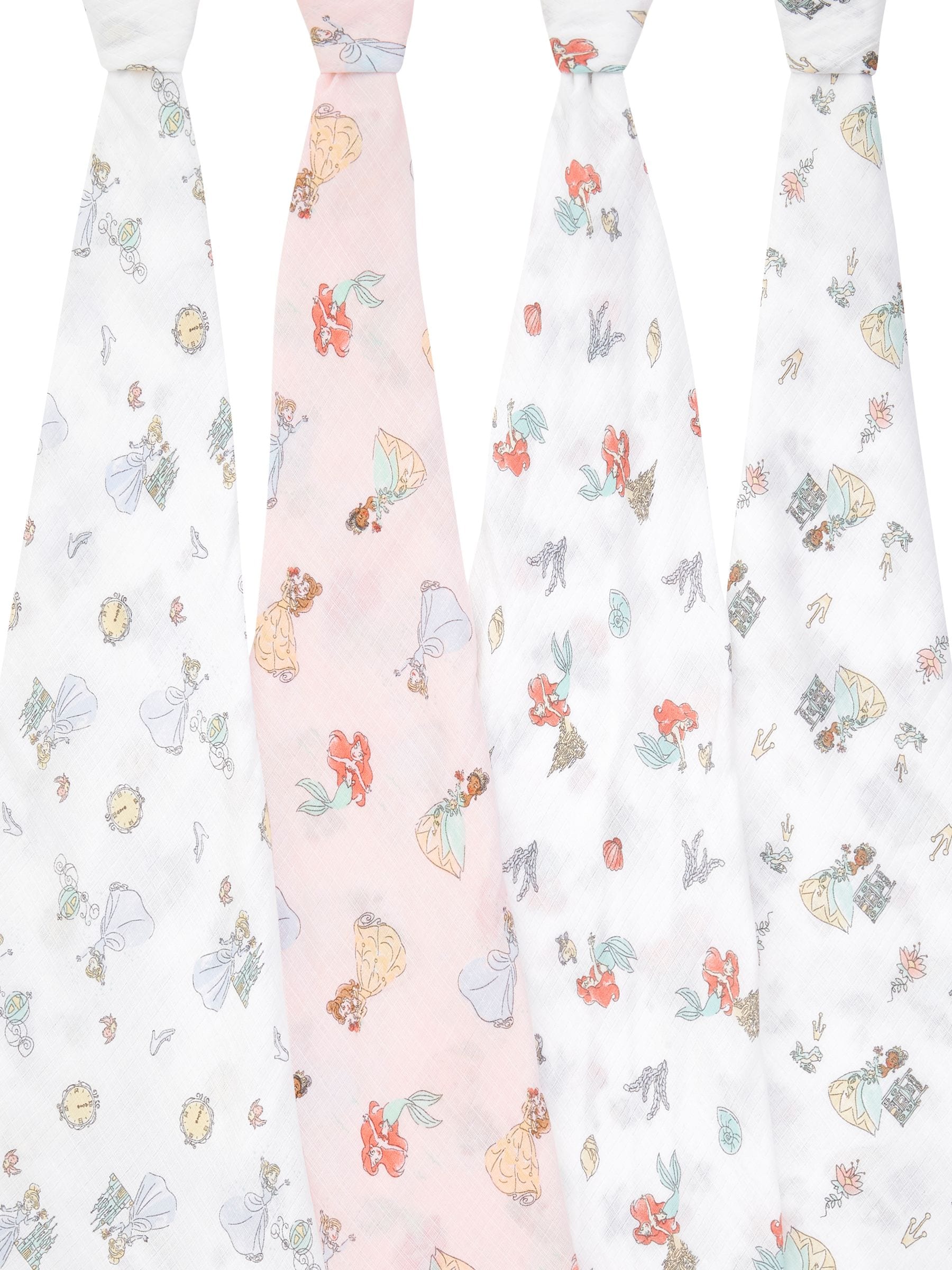 Aden & Anais Disney Princess Essentials Muslin Blankets 4 Pack