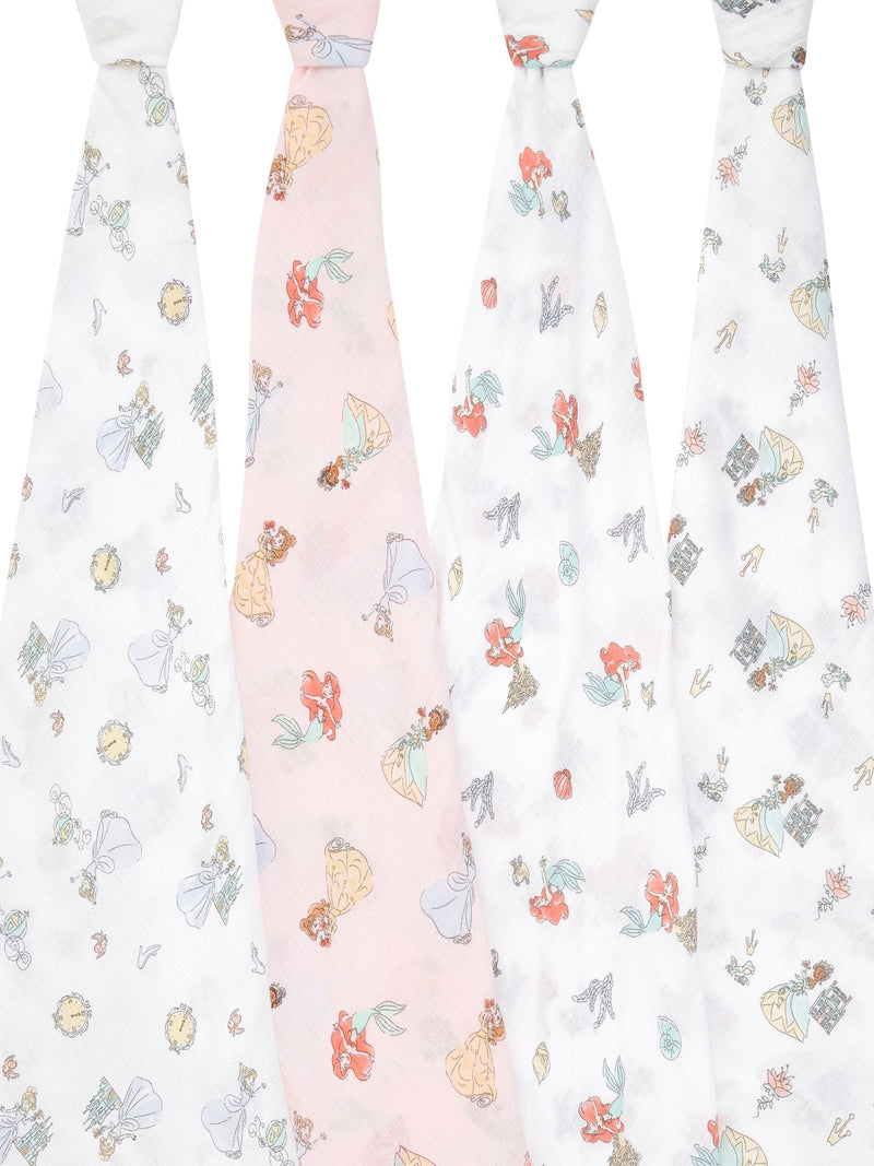 Aden & Anais Disney Princess Essentials Muslin Blankets 4 Pack