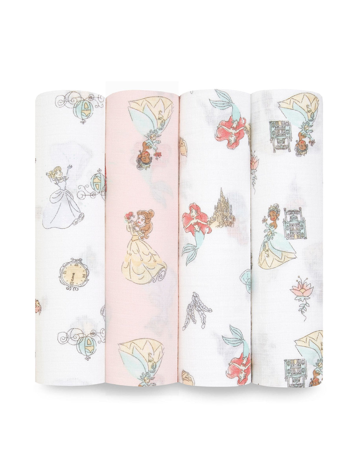 Aden & Anais Disney Princess Essentials Muslin Blankets 4 Pack