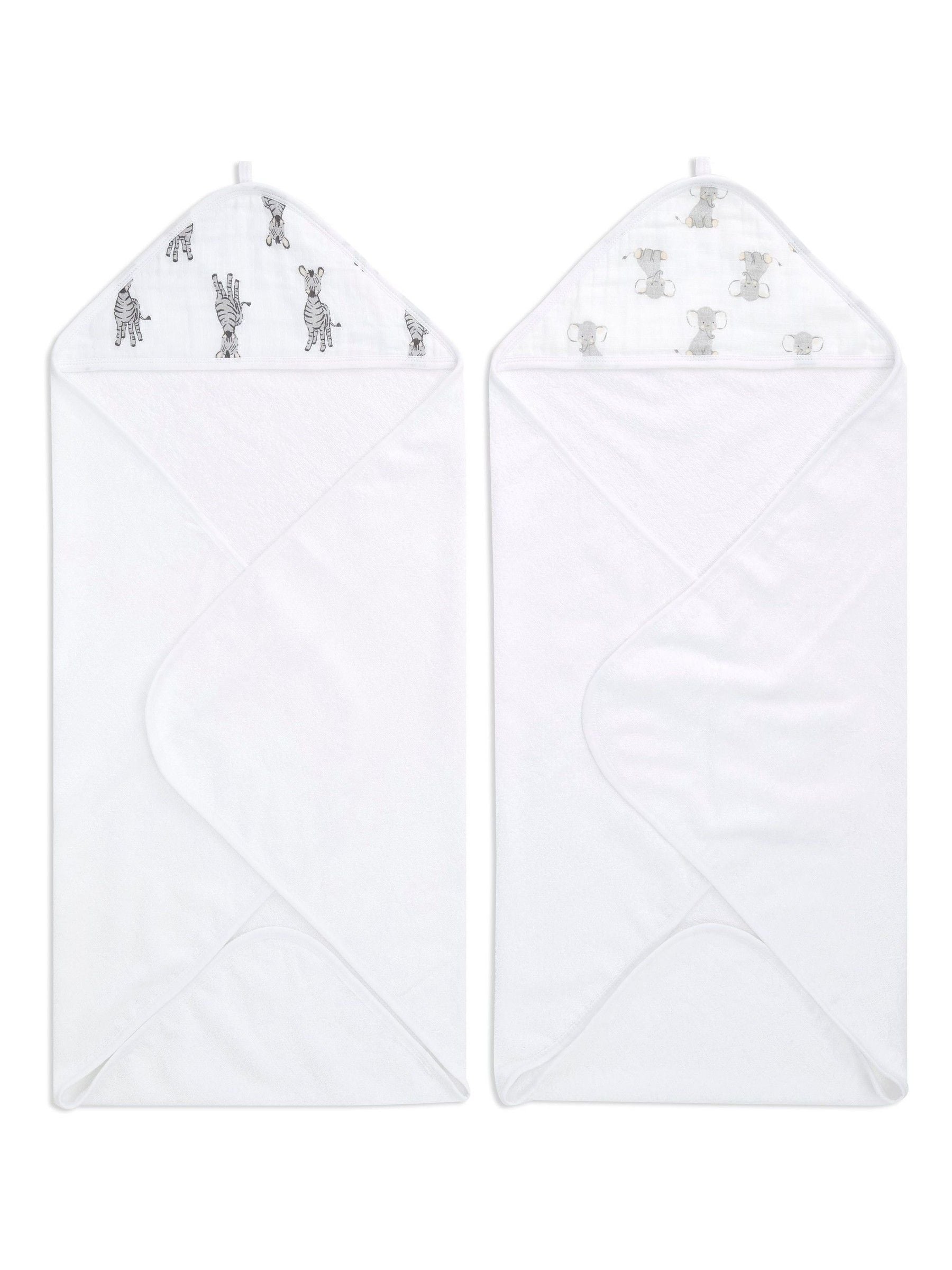 aden anais white safari babes hooded towel 2 pack - British product