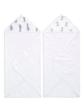 aden anais white safari babes hooded towel 2 pack - British product