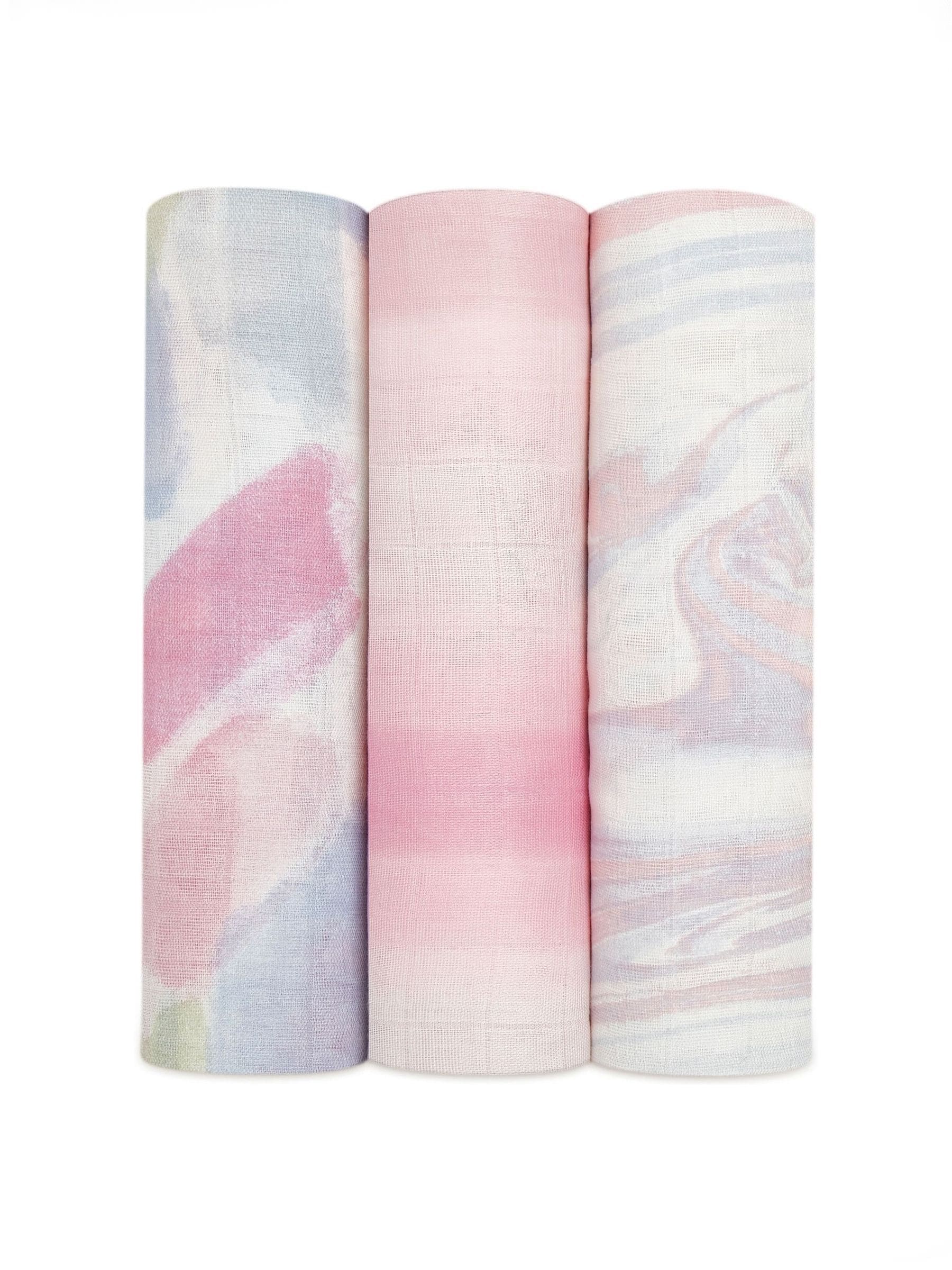 aden + anais muslin baby blankets Pink Florentine 3 pack (British brand)