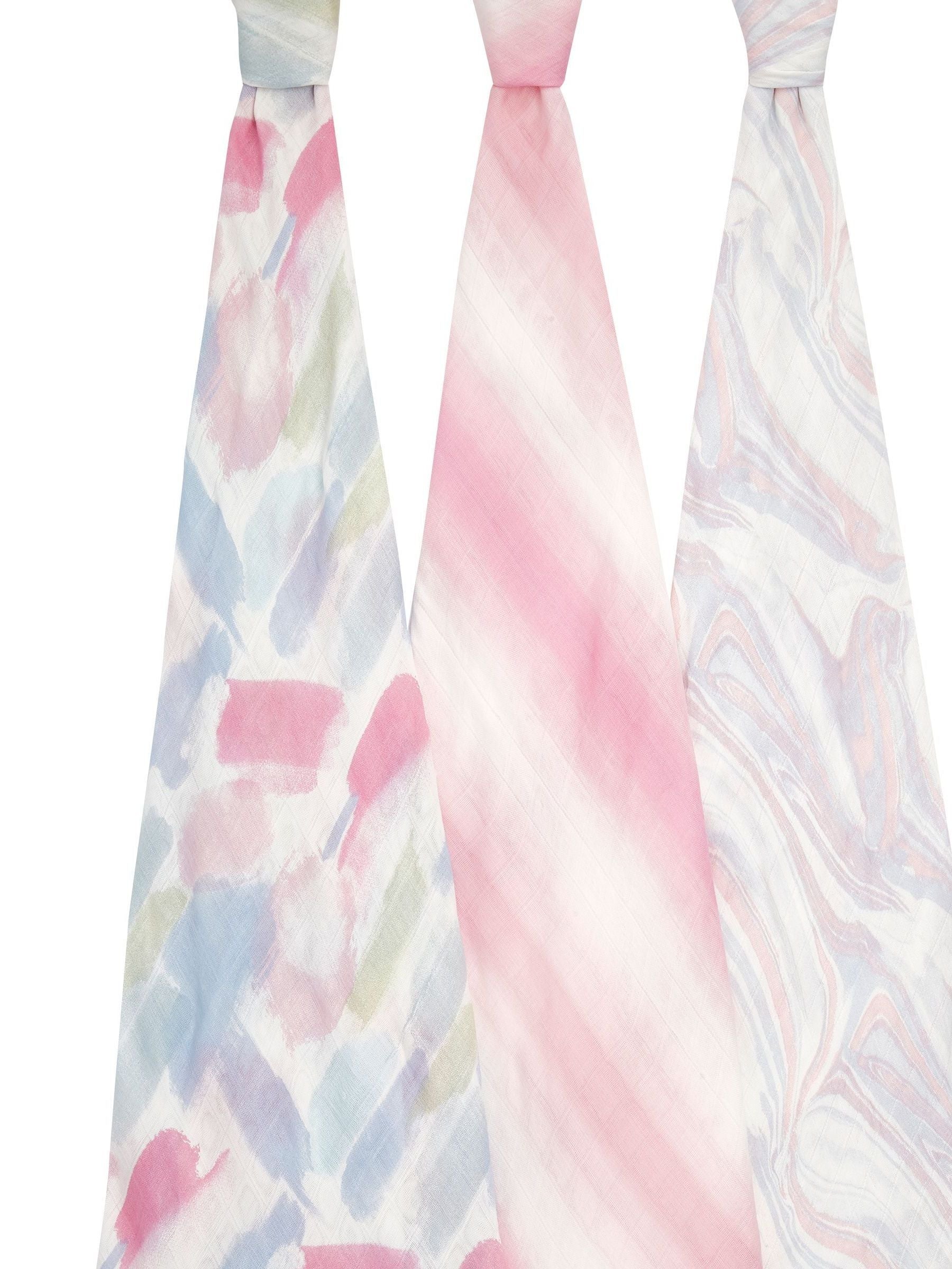 aden + anais muslin baby blankets Pink Florentine 3 pack (British brand)