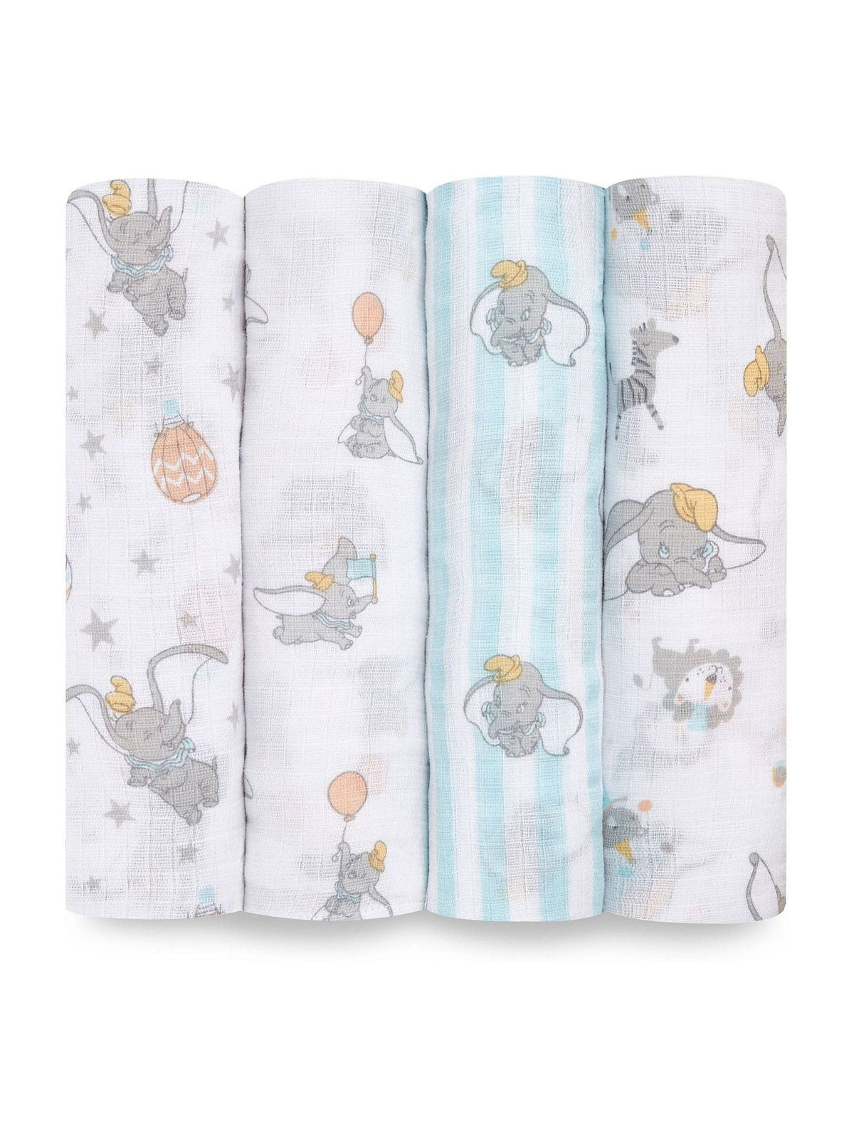 Aden & Anais Dumbo New Heights Essentials Muslin Blankets 4 Pack