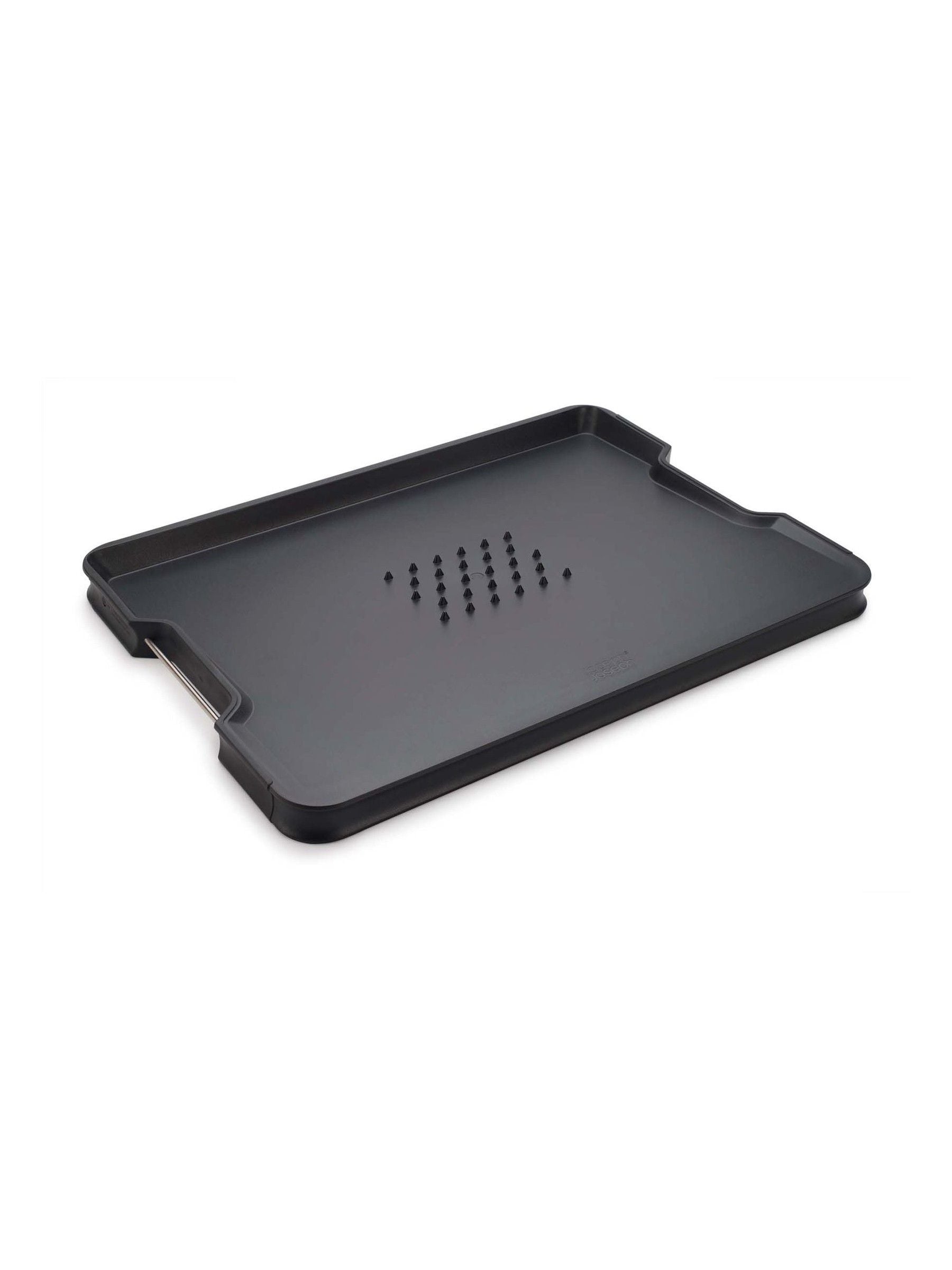 Joseph Joseph Black Cut&Carve Plus multi-function large chopping board, UK version