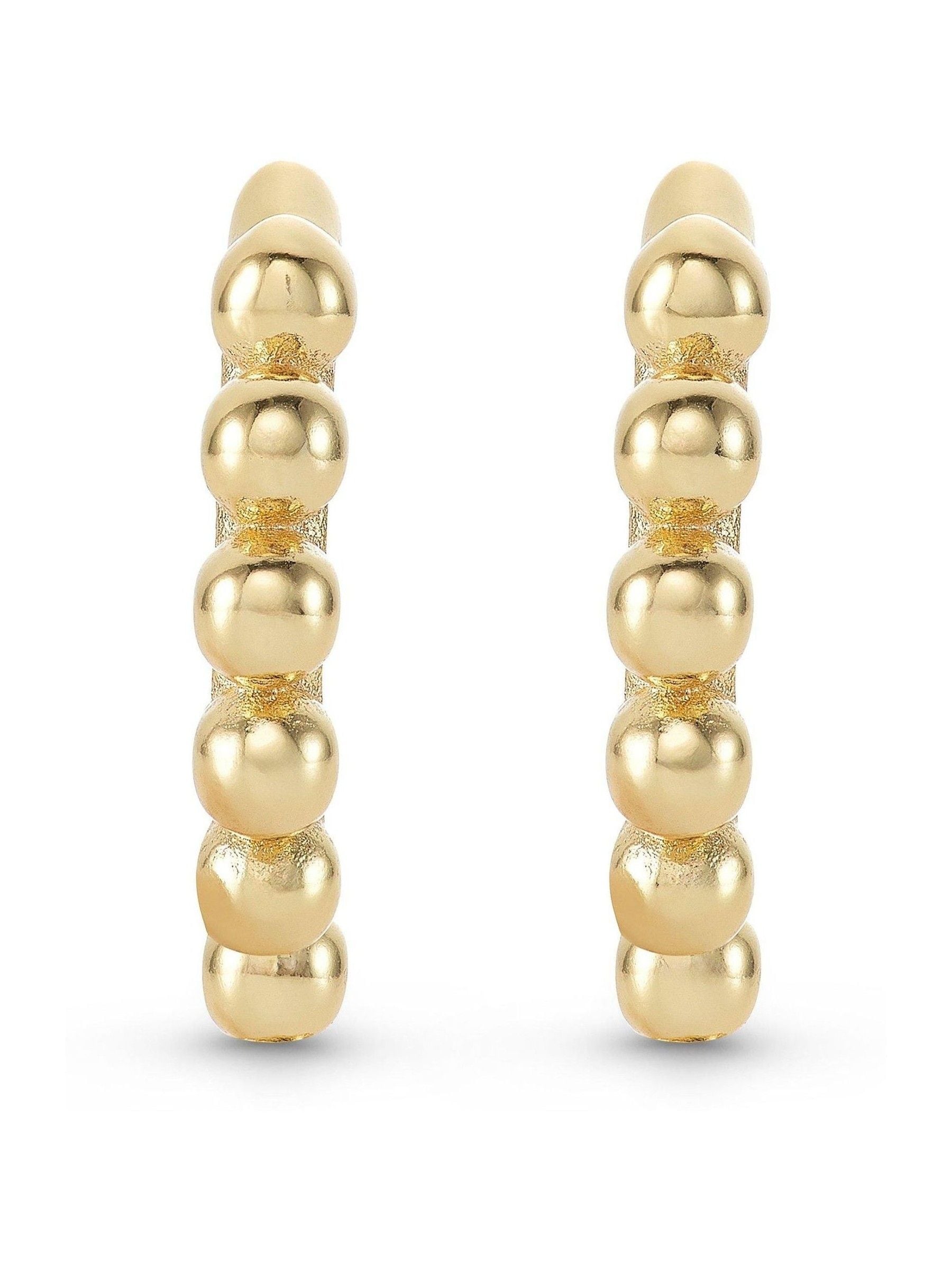 Beaverbrooks yellow gold plated ball huggie earrings 11mm - British product