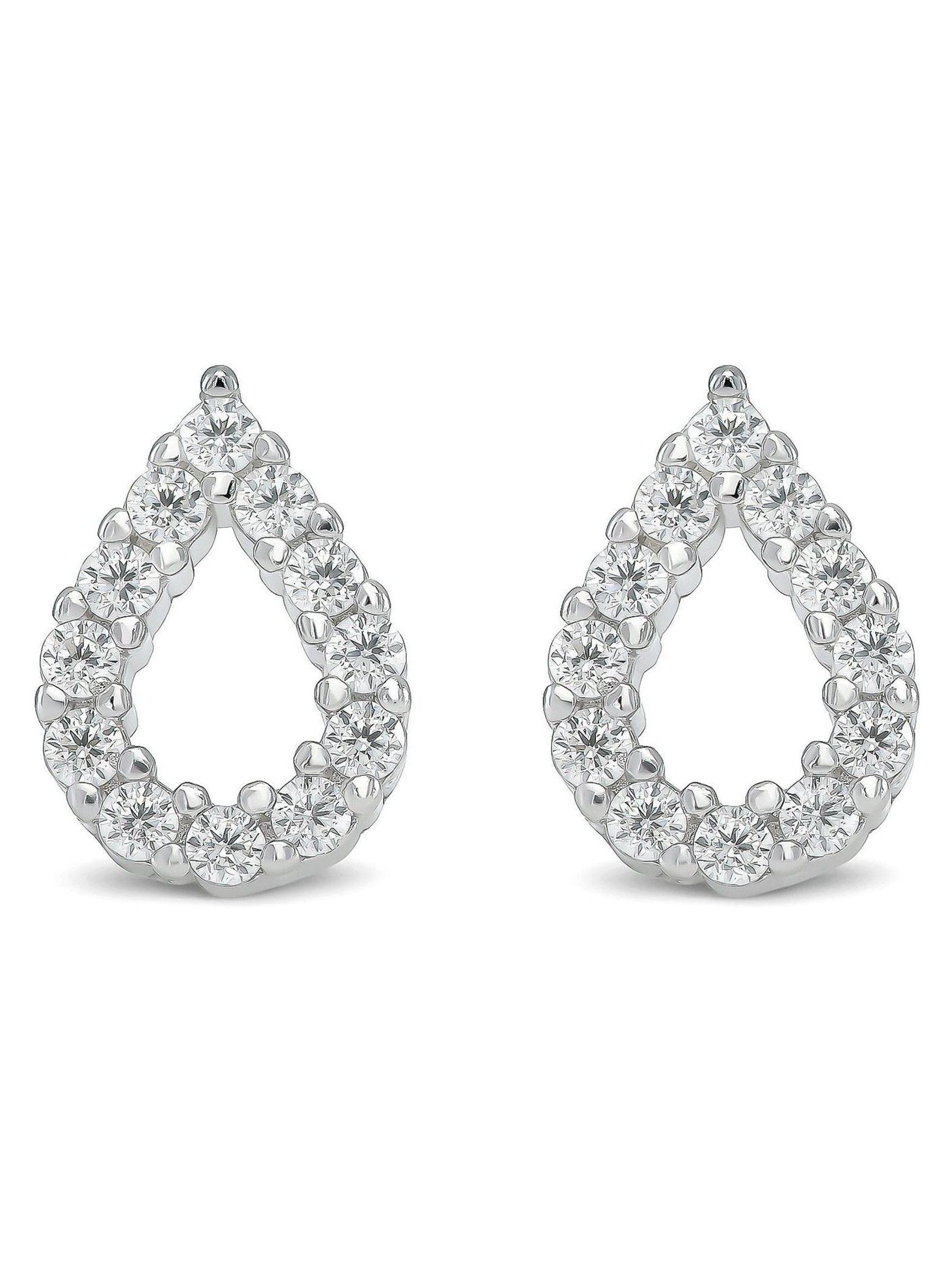 Beaverbrooks pear stud earrings 6mm x 8mm - British product