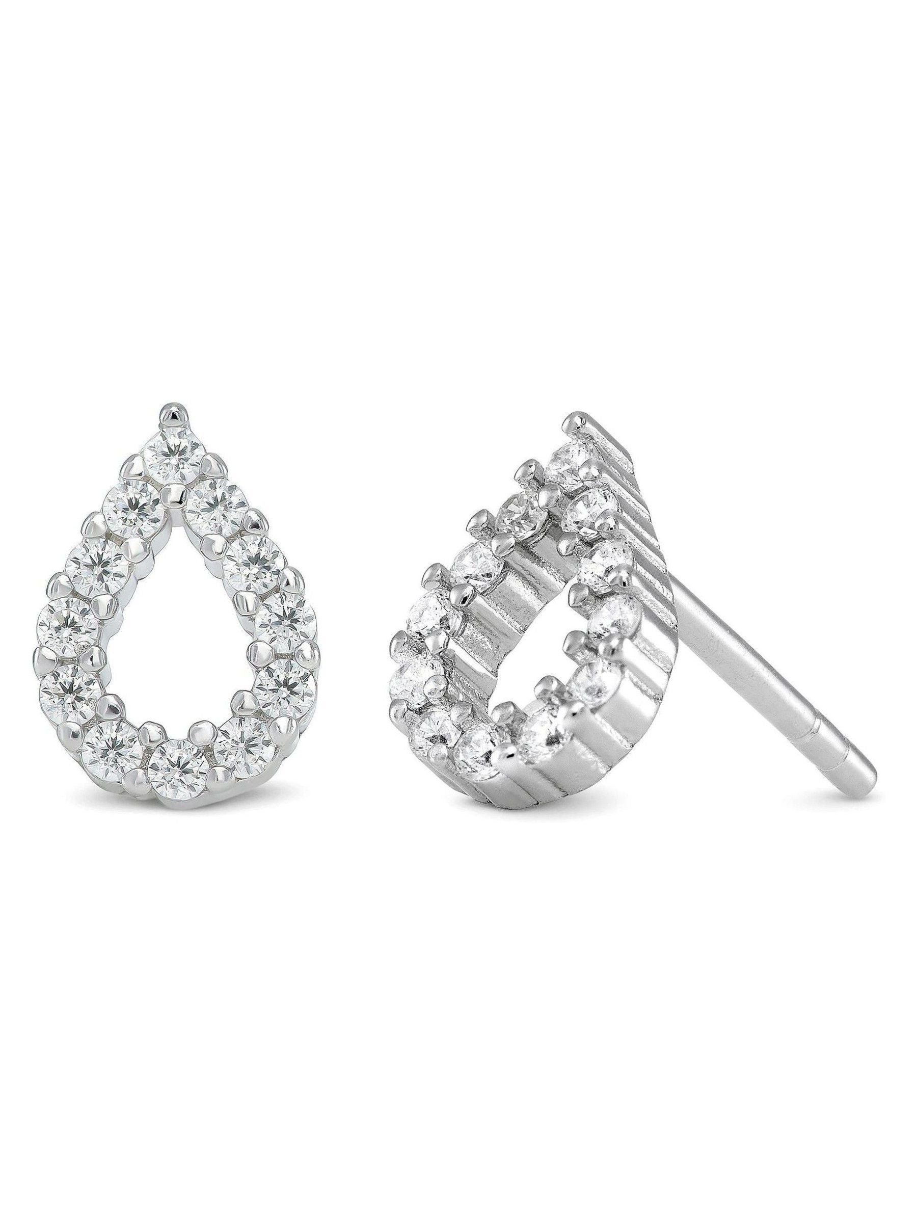 Beaverbrooks pear stud earrings 6mm x 8mm - British product