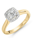 Beaverbrooks Gold 9ct Gold Diamond Cluster Ring