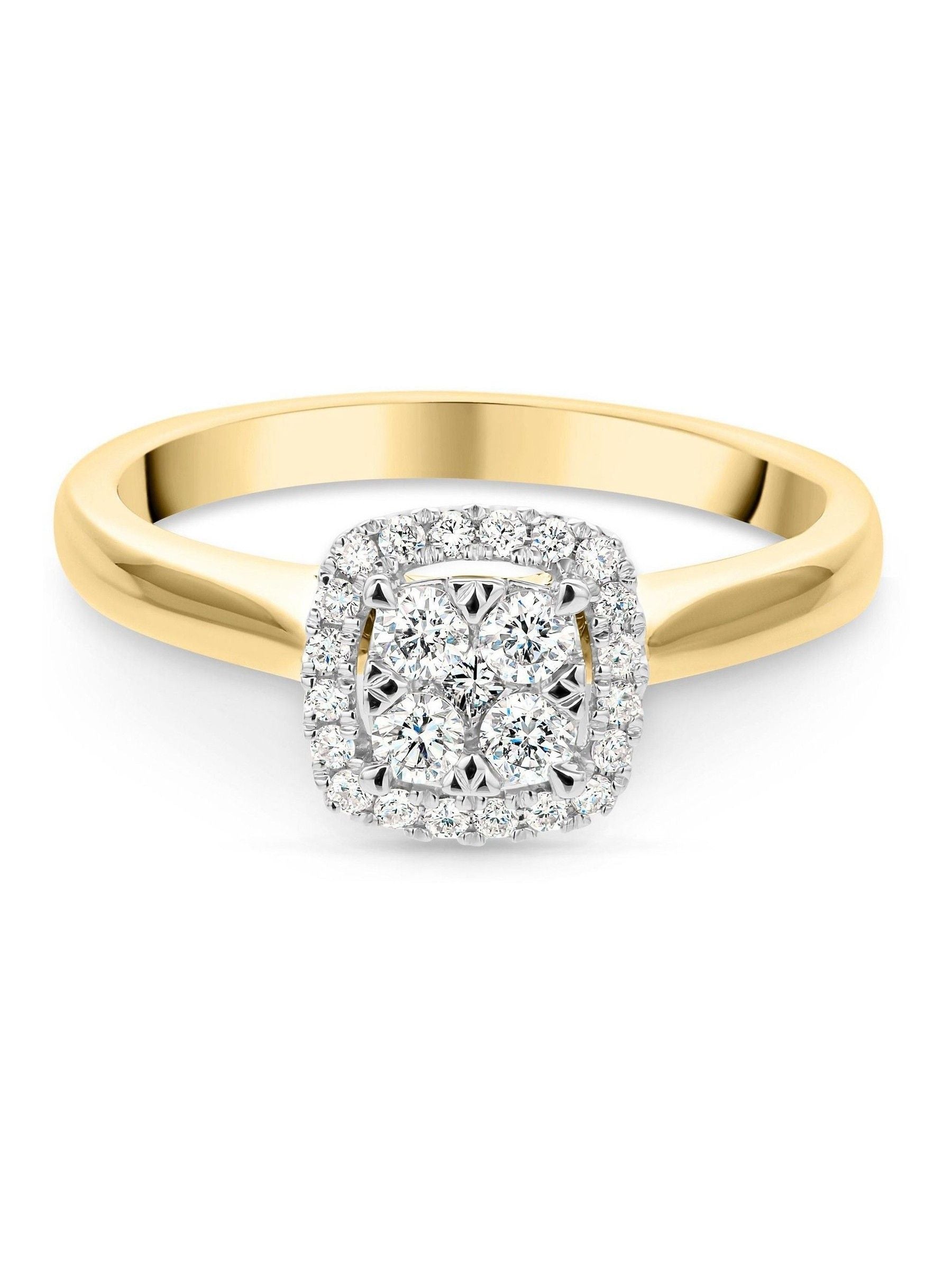 Beaverbrooks Gold 9ct Gold Diamond Cluster Ring
