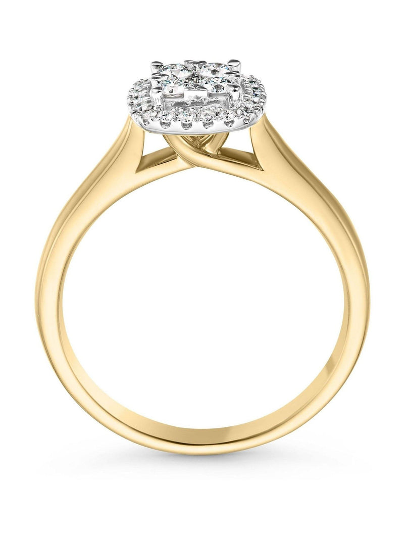 Beaverbrooks Gold 9ct Gold Diamond Cluster Ring
